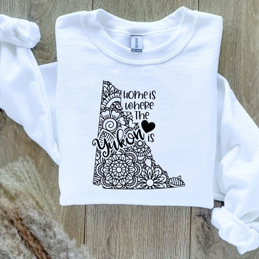 Home Is Where The Heart Is Canadian Provinces Sweatshirt - Yukon